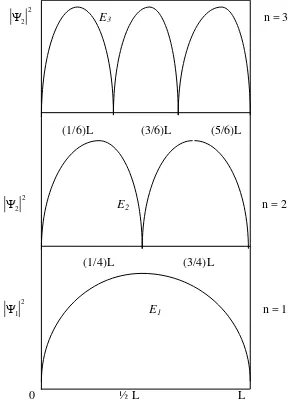 Figure 4.6. Probability Density for Finding Particle in One Dimensional Box 