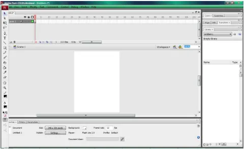 Gambar 3.1  Tampilan Adobe Flash CS3 Professional 