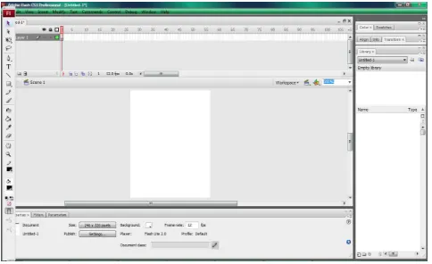 Gambar 3.1  Tampilan Adobe Flash CS3 Professional 