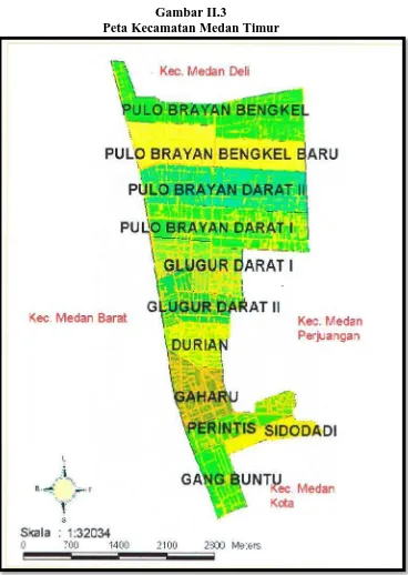 Gambar II.3 Peta Kecamatan Medan Timur 