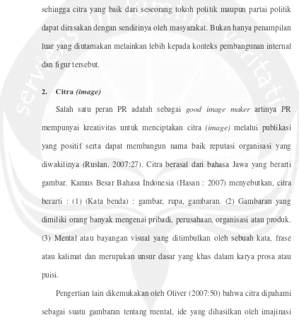 gambar. Kamus Besar Bahasa Indonesia (Hasan : 2007) menyebutkan, citra 