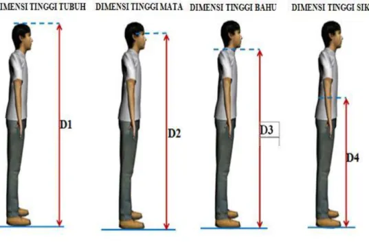 Gambar 2.2   Antropometri Tubuh  Sumber: Data Antropometri Indonesia 