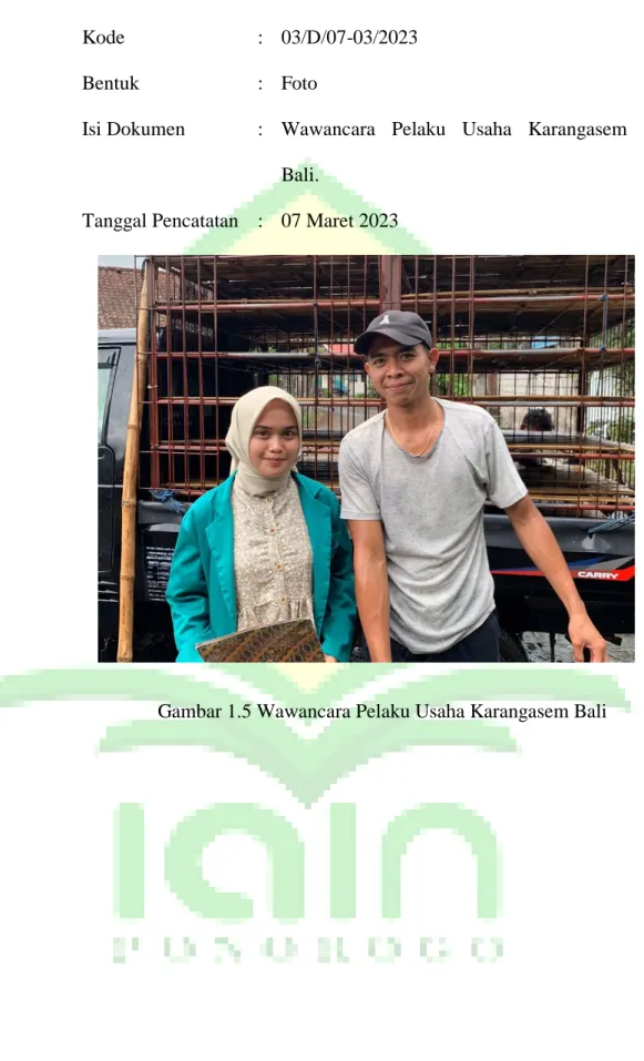 Gambar 1.5 Wawancara Pelaku Usaha Karangasem Bali 