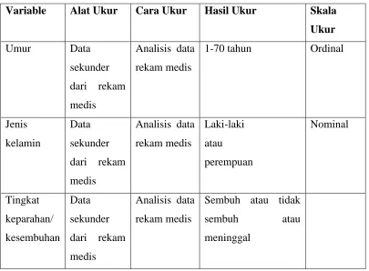 Tabel 3.1. Variabel, Alat Ukur, Cara Ukur, Hasil Ukur, dan Skala Ukur 