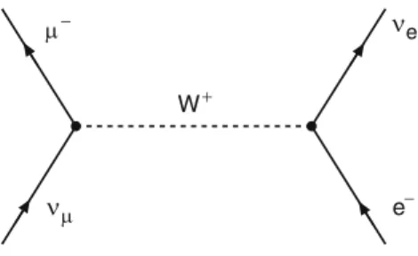 Fig. 10.6 Sketch of the charged-current reaction   e  !    e