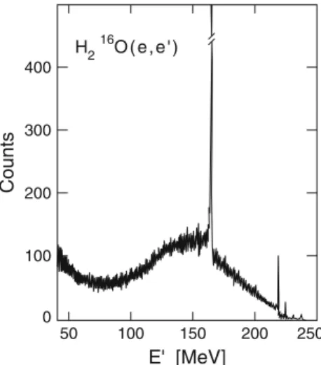 Fig. 6.5 Energy spectrum of electrons scattered off a thin H 2 O target. The data were taken at the linear accelerator MAMI-A at Mainz with a beam energy of 246 MeV and at a scattering angle of 148:5 ı (Courtesy of J