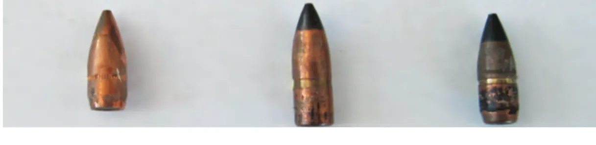 FIGURE 2-3  Examples of 7.62 mm (.30 cal) small arms projectiles. SOURCE: Courtesy of Robert Skaggs.