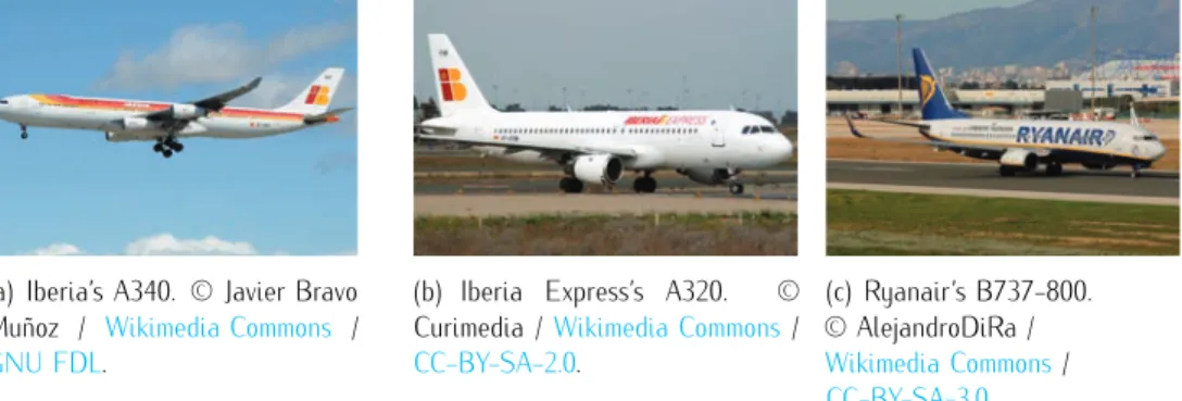 Figure 1.1: Flag companies (e.g., Iberia) and low cost companies (e.g., Iberia Express and Ryanair).