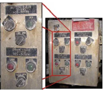 Figure 2.2 ReactorD310 bottom-valve control panel as found after the explosion.
