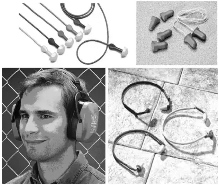 Figure 4.4  Some examples of hearing protection devices. (Reprinted with permission from Conney  Safety Supply, Madison, WI.)