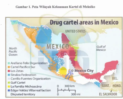 Gambar l. Peta Wilayah Kekuasaan Kartel di Meksiko