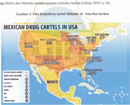 Gambar 4. Peta Kehadiran kartel Meksiko di Amerika Serikat