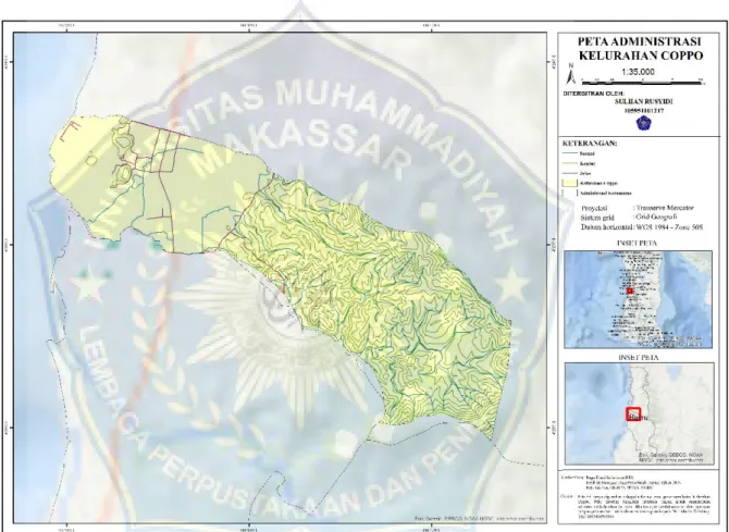 Gambar 2. Peta Administrasi Kelurahan Coppo  3.2. Alat dan Bahan Penelitian 