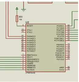 Gambar 3.3 Rangkaian sistem minimum mikrokontroler ATMEGA32 