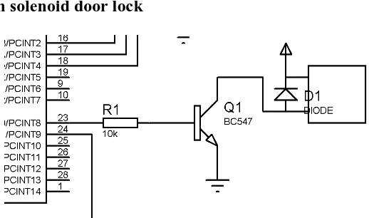 Gambar 3.6. Rangkaian solenoid door lock 