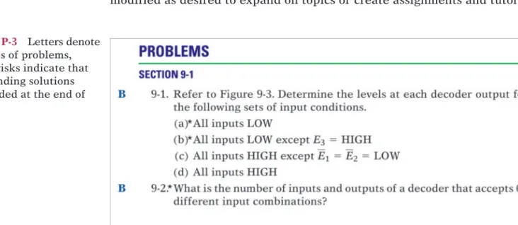 FIGURE P-3 Letters denote categories of problems, and asterisks indicate that corresponding solutions  are provided at the end of the text.