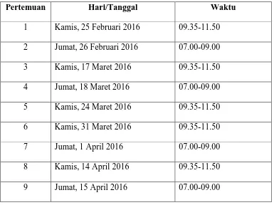 Tabel 3: Jadwal Pembelajaran Teks Ulasan Kelas VIIIA 