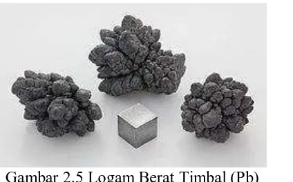 Gambar 2.5 Logam Berat Timbal (Pb) Timbal (Pb) merupakan logam pascatransisi yang stabil, memiliki densitas 