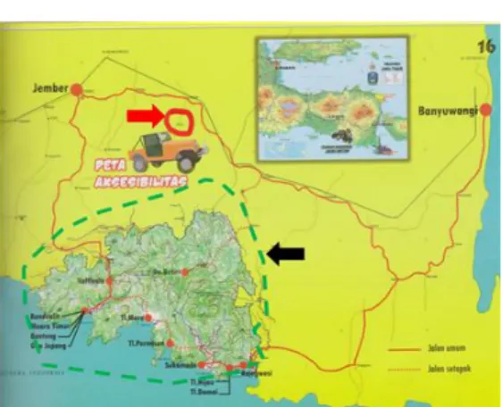 Figure 1. Accesibility to Sidomulyo Village, Silo District to  Meru Betiri National Park [10] 