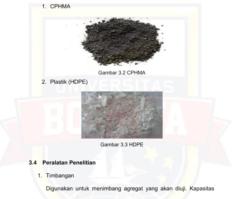 Gambar 3.2 CPHMA  2.  Plastik (HDPE) 