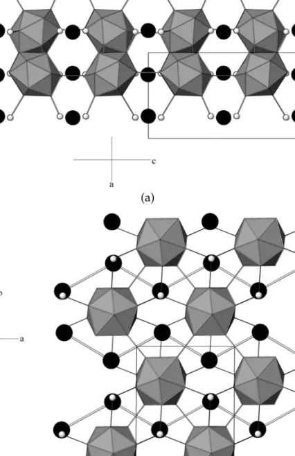 FIGURE 19 The crystal structure of RB 25 : (a) view along the b-axis, and (b) a view along the c-axis