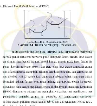Gambar 2.4 Struktur hidroksipropil metilselulosa. 