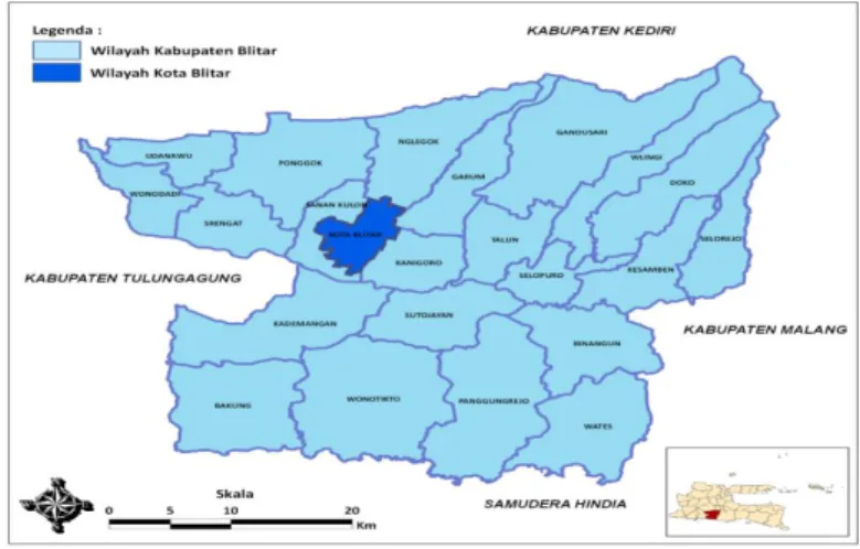 Gambar 1.1 Peta Kabupaten Blitar 