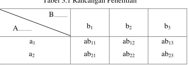 Tabel 3.1 Rancangan Penelitian 