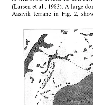 Fig. 1. Geologic map of central West Greenland showing thelocations of early Archaean terranes in the Akulleq belt andthe inferred extend of the Aasivik terrane shown in dark grey.