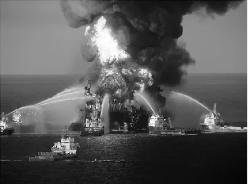 Figure 3.38. Fire on Deepwater Horizon, source (CSB, 2010). 