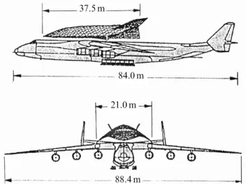 Figure 2.20. Large aircraft-based two-stage-to-orbit conﬁguration with a combined cycle powered waverider second stage.
