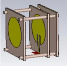 Figure 2. Front view of microstrip antenna with addition double  layer parasitic radiator