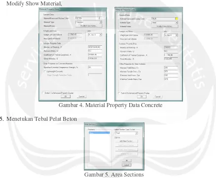 Gambar 4. Material Property Data Concrete 
