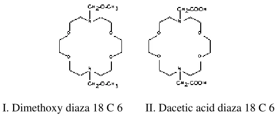 Figure 1: Structures of the macrocycle lariat diaza 18 C 6 compound 