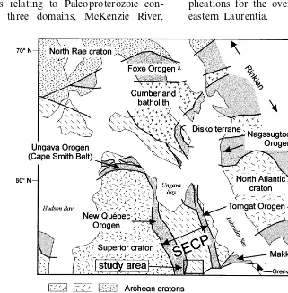 Fig. 1. Principal tectonic elements of northeastern Laurentia including areas in northeastern North America and western Greenland.