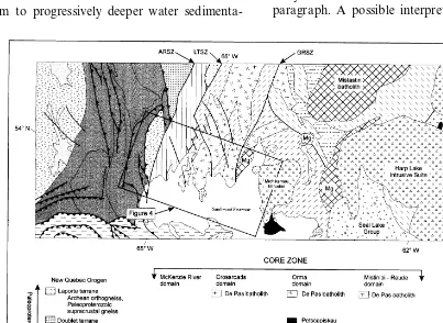 Fig. 3. General geology of a transect across the southern SECP. The study area (this paper) is located in the southwestern part ofthe transect (see Fig