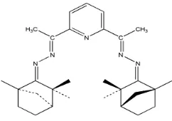 Figure 1. Structure of 2,6-diacetylpyridine-(1R)-(-)-fenchone diazine ligand (A). 