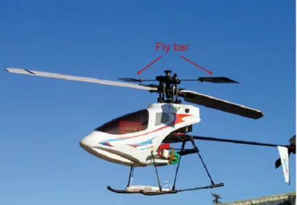 Fig. 2.6 Teetering rotor configuration with a fly bar for a model helicopter