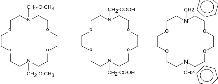 Figure 1: Structures of the macrocycle lariat diaza 18 C 6 compound