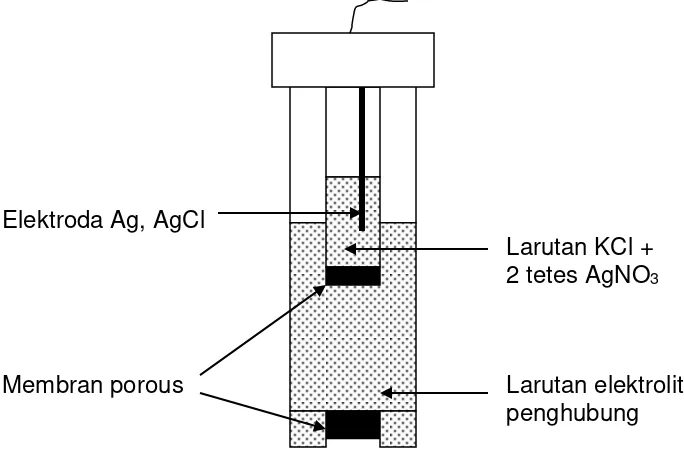 Gambar 2.12: Sistem elektroda pembanding dengan cairan penghubung 