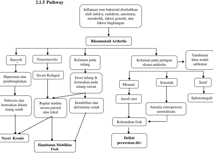 Gambar 2.1 Pathway Rheumatoid Arthritis  Sumber: (Made Bima, 2019)  