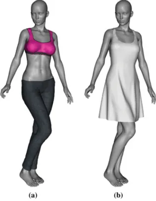 Fig. 2 Character with a conforming (a) and a dynamic (b) dress