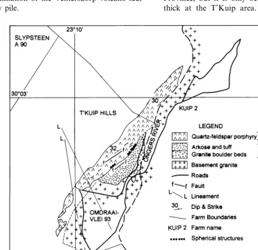 Fig. 3. The geology of the Ventersdorp in the study area.
