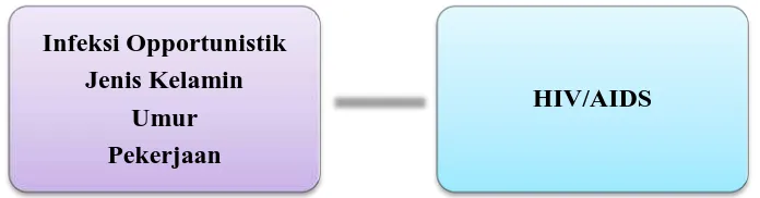 Gambar 3.1. Kerangka konsep penelitian gambaran infeksi opportunistik pada penderita HIV/AIDS