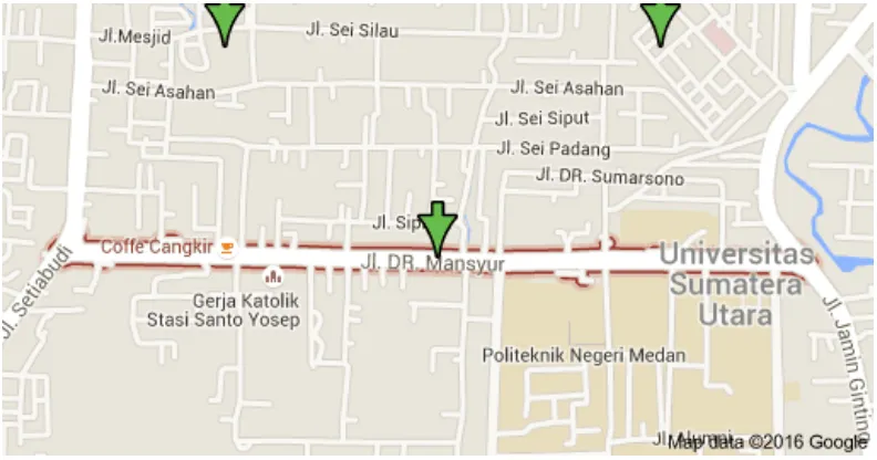 Gambar 1.4 Peta Jalan Dr. Mansyur Sumber: Google Maps 
