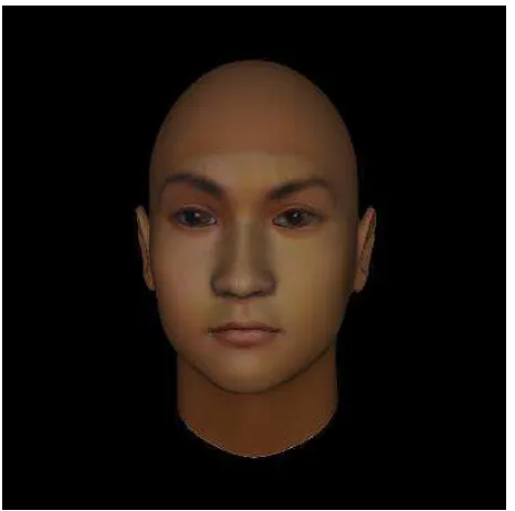 Gambar 3.8. Wajah Sultan Deli 3D pada Facegen 