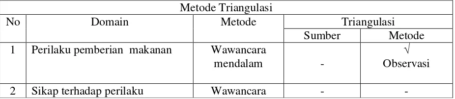 Tabel 4.1  Metode Triangulasi 