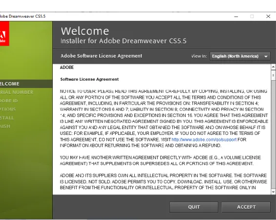 Gambar 22. Proses instalasi Adobe Dreamweaver 1 