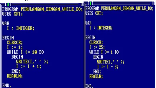 Gambar 6.5 Program Fungsi While Do  Penjelasan: 
