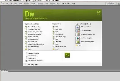 Gambar 3.10 Tampilan Adobe  Dreamweaver Cs5 